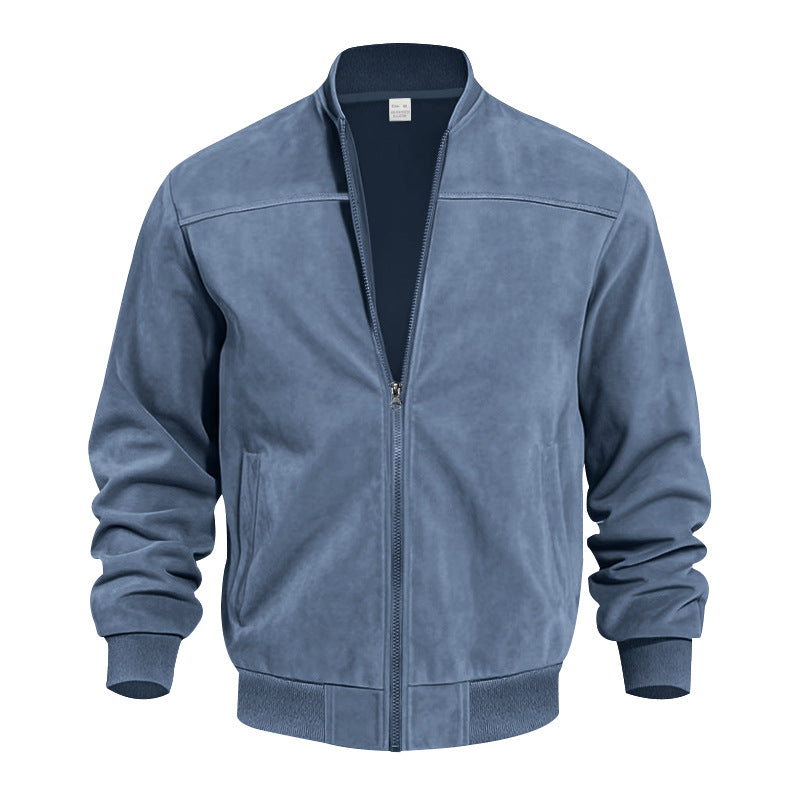 Casual Plus Size Suede Zipper Jacket