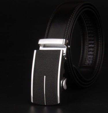 Men's 8 character buckle belt, leather smooth buckle, youth belt, leisure belt, men's Han Banchao