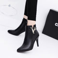 New Autumn And Winter Korean Style Pointed Toe Stiletto High Heels And Nude Boots For Children
