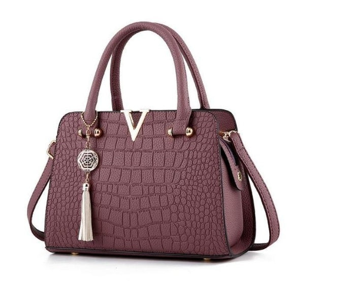 New trend ladies middle-aged slung shoulder mom handbag red bag