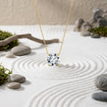925 Sterling Silver Elegant Gold Chain Necklace with Solitaire CZ Pendant