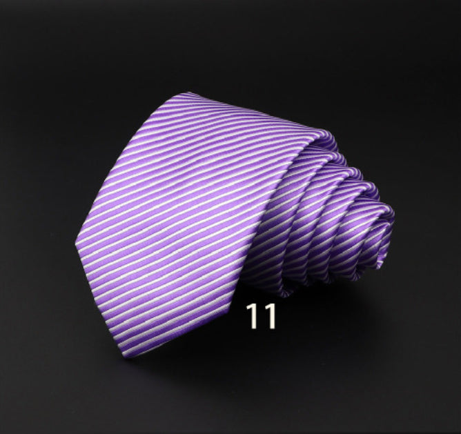 Striped British Gentleman Polyester Fiber Tie