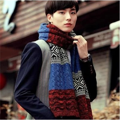 New Warm Men's Knitted Long Scarf