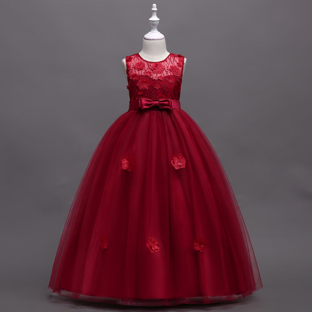 Mesh Girls Evening Gown Wedding Dress