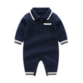 Knitted jumpsuit with multicolor lapels