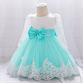 Dress One Year Old Girl Lace Long Sleeve Puffy Baby Shower