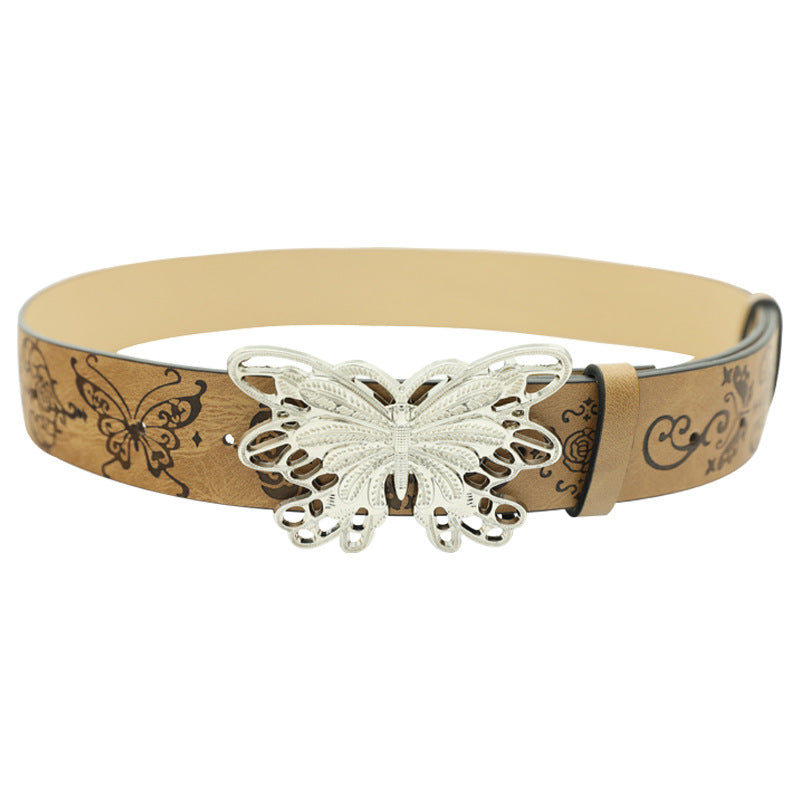 Metal Butterfly Belt With Skirt And Jeans