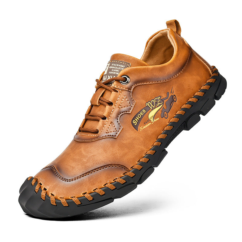 Hand-stitched large size non-slip men's shoes