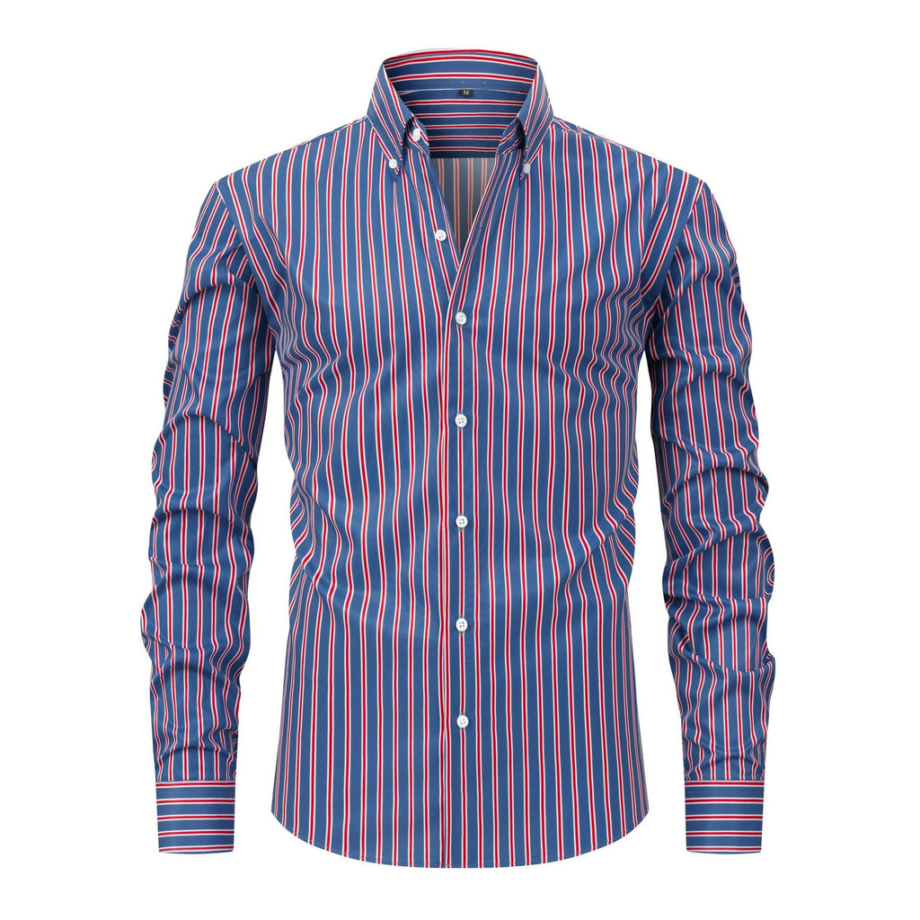 Men's Striped Ice Silk Long Sleeve Shirt