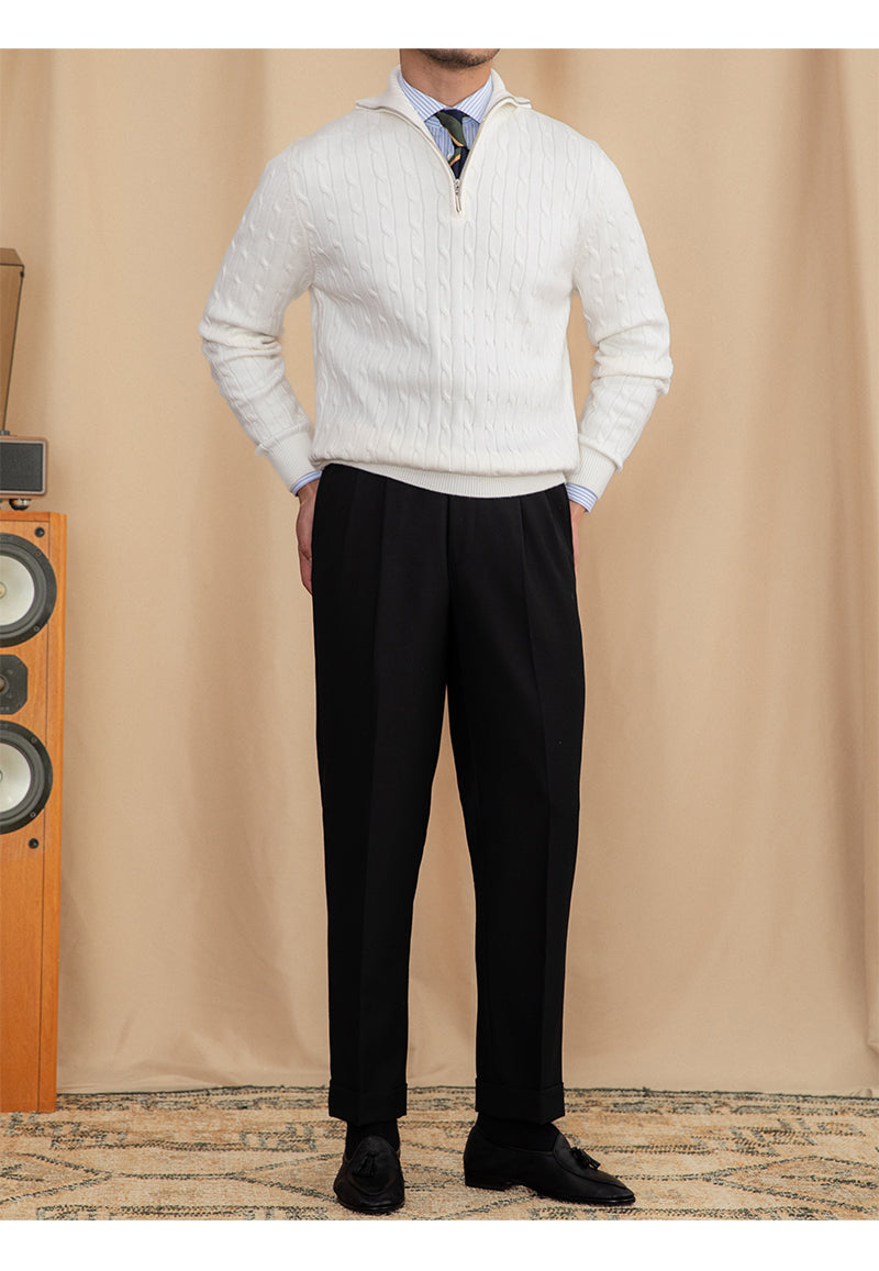 Zipper Half-open Collar Pullover Keep Warm Sweater