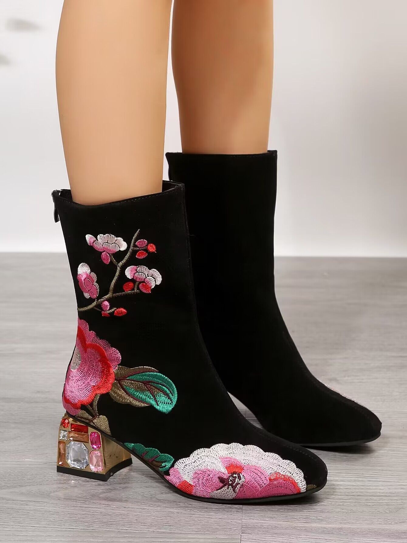 Flower Mid-calf Winter Boots