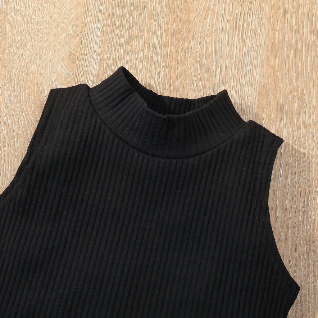 Waistcoat Sleeveless Top Denim  Skirt Suit