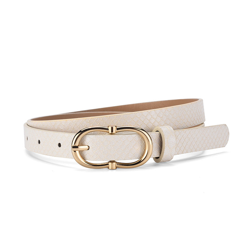Versatile Snake Print Leather Belt