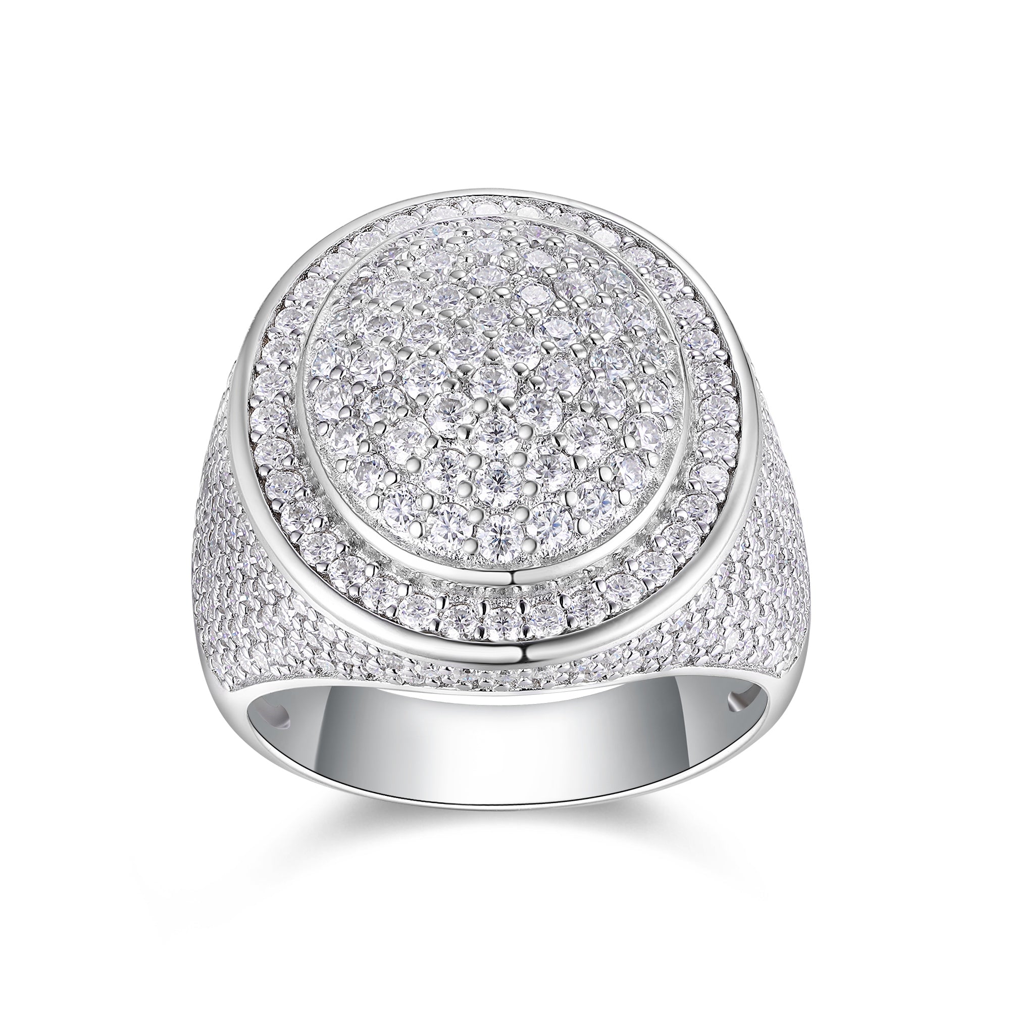 King of Hip-Hop Moissanite Men’s Ring – S925 Platinum Plated