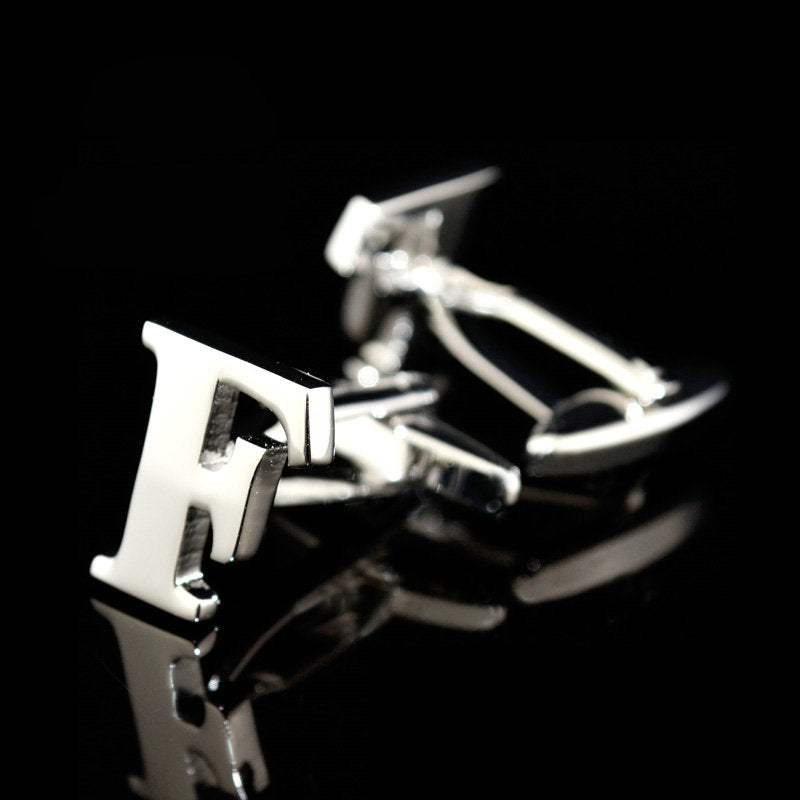 English alphabet cufflinks cuff nails men's French buttons