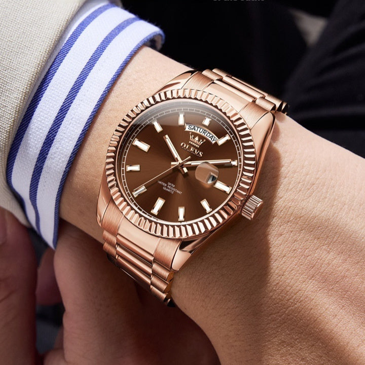 Waterproof Business Steel Belt Wrist Watch