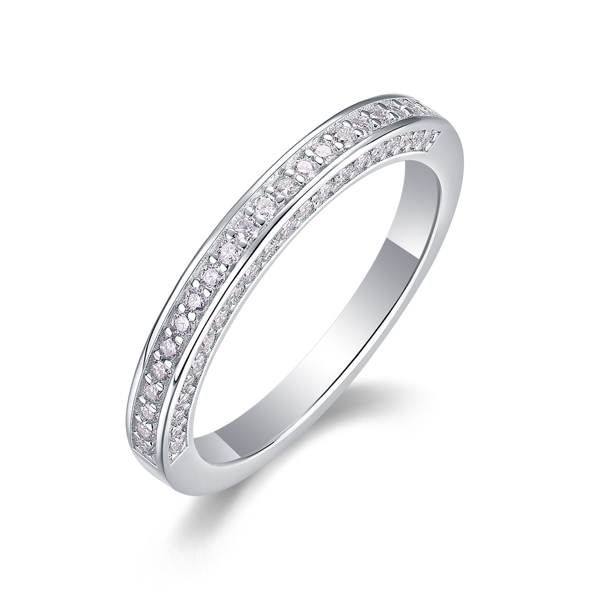 The Plucked Star - A Wedding Ring Set With Top-quality Moissanite S925 Silver And Platinum-plated Diamond Can Be Inspected With A Diamond Pen