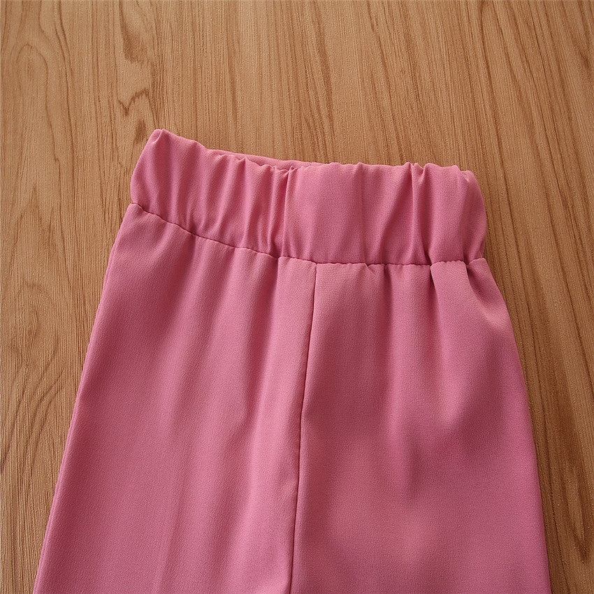 Checked Long-Sleeved Flared Pants