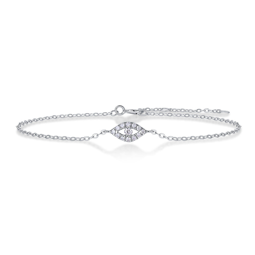 Window Of The Soul - A Fashionable And Light Luxury Jewelry Silver Bracelet And Bracelet Set With Top-quality Moissanite, S925 Silver Plated Platinum