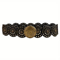 Disc Hook Leather Retro Rivet Alloy Belt Wide Belt