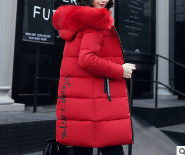 Slim thick cotton jacket large fur collar cotton suit