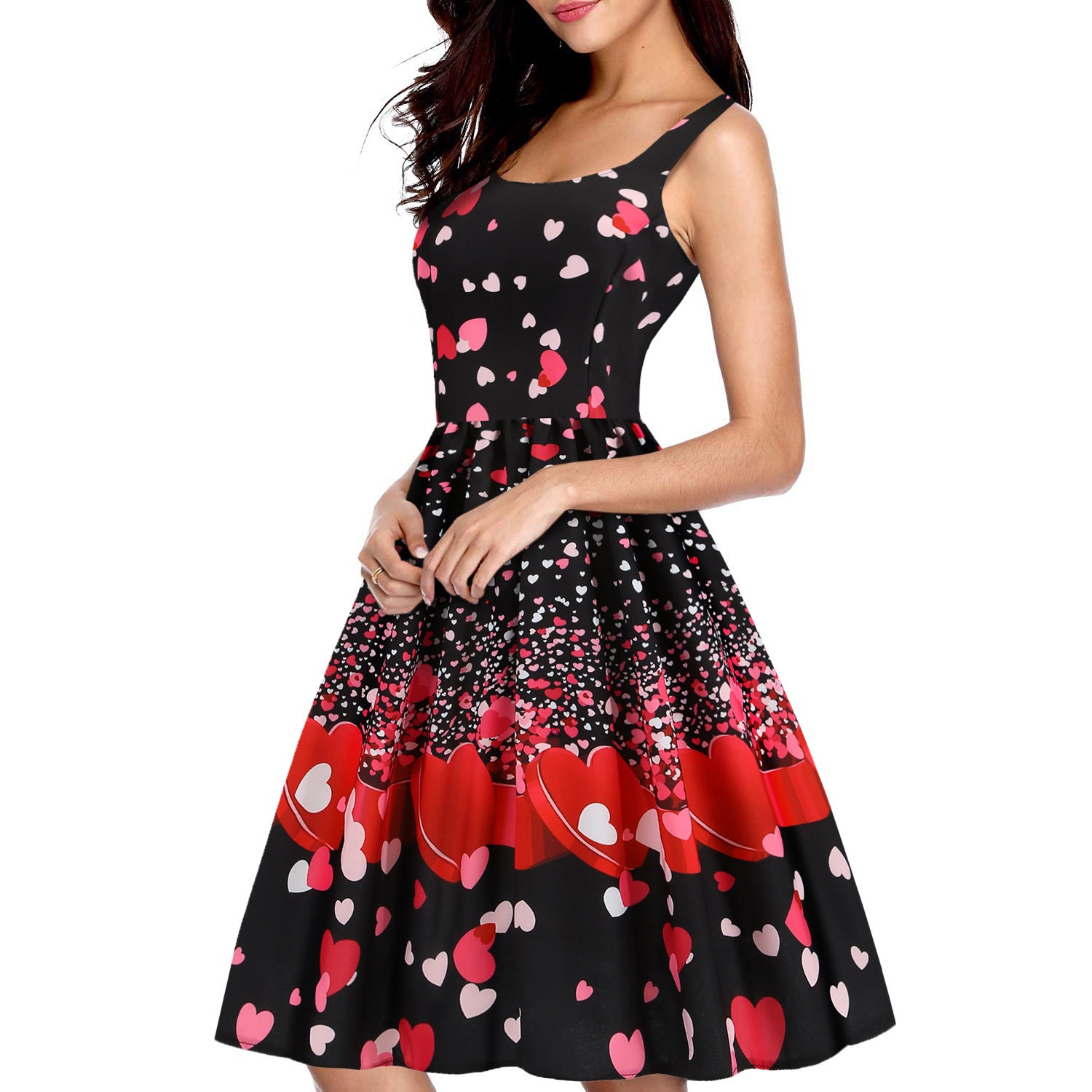 Heart Shaped Print Dress Valentine’s Day special