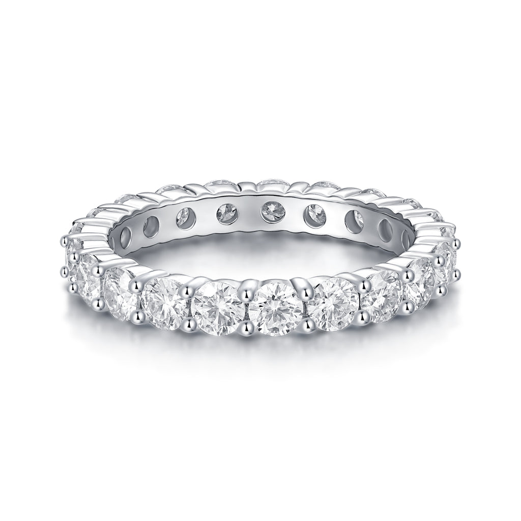 A Fleeting Glimpse - A Wedding Ring Set With Top-quality Moissan S925 Silver And Platinum-plated Diamond Can Be Inspected With A Diamond Pen