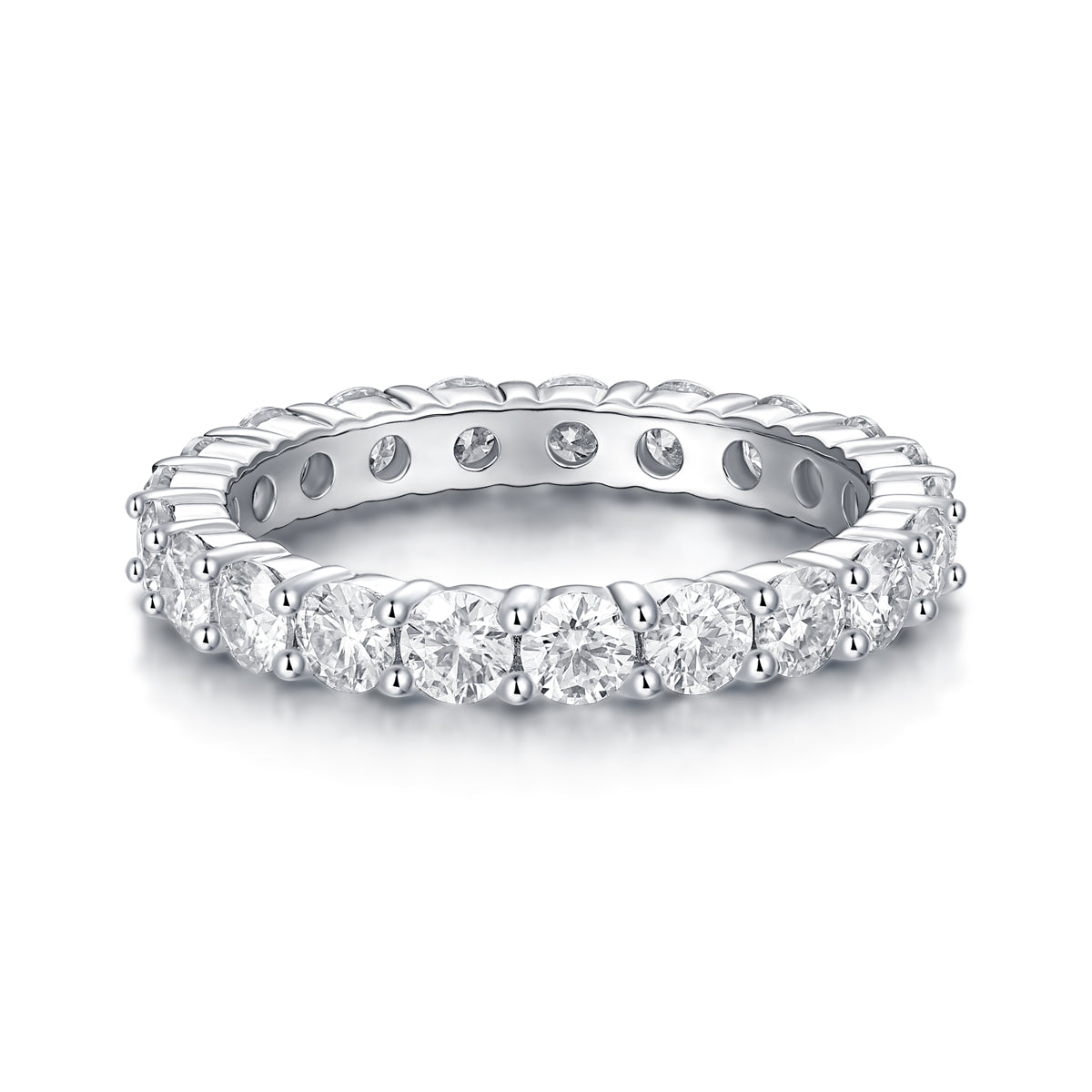 A Fleeting Glimpse - A Wedding Ring Set With Top-quality Moissan S925 Silver And Platinum-plated Diamond Can Be Inspected With A Diamond Pen