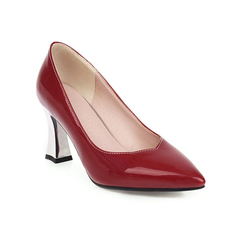 thick heel pointed shoes