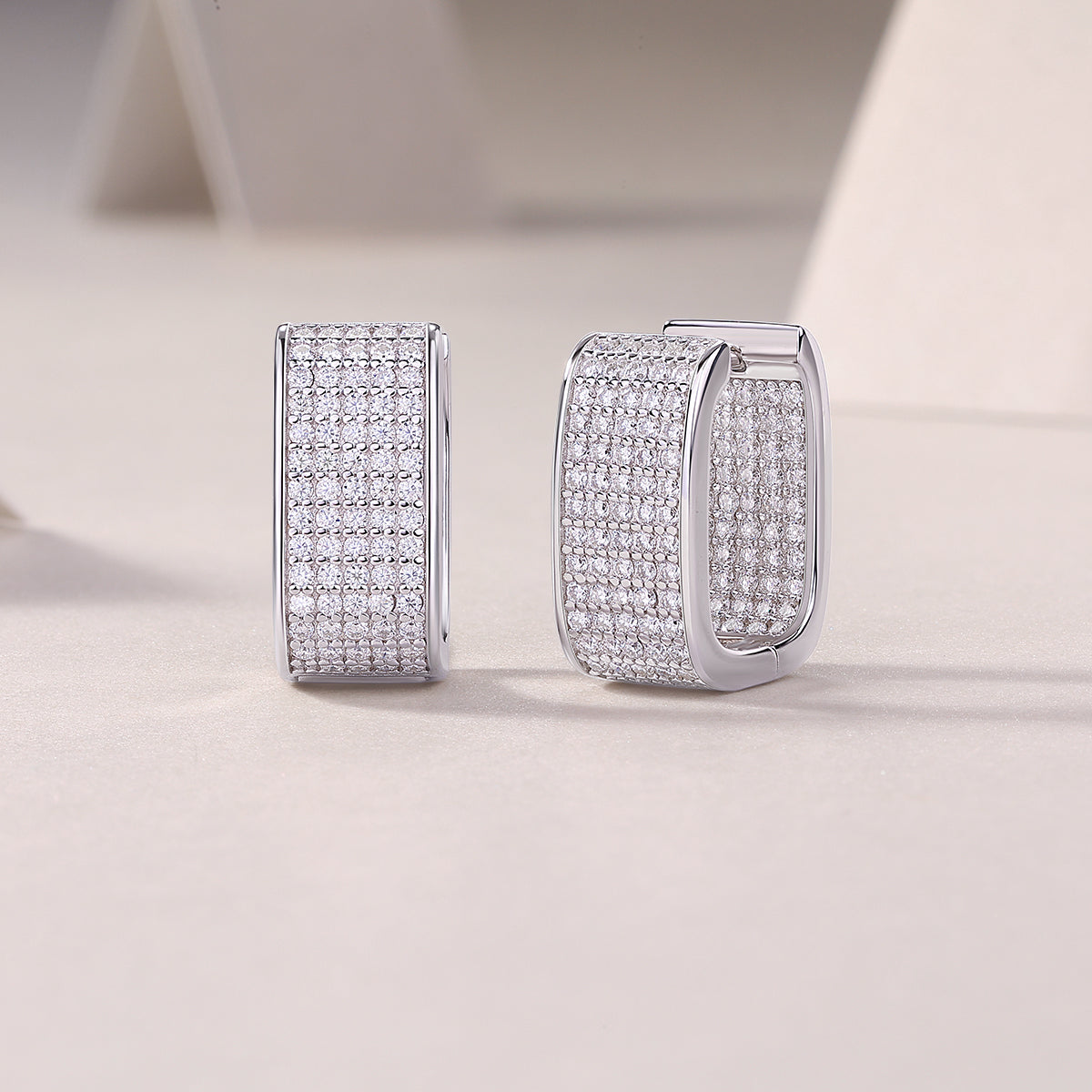 Starlight - Earrings Set With Top-quality Moissanite S925 Silver And Platinum-plated Stud Earrings, A Fashionable And Trendy Accessory, Can Be Tested With A Diamond Pen