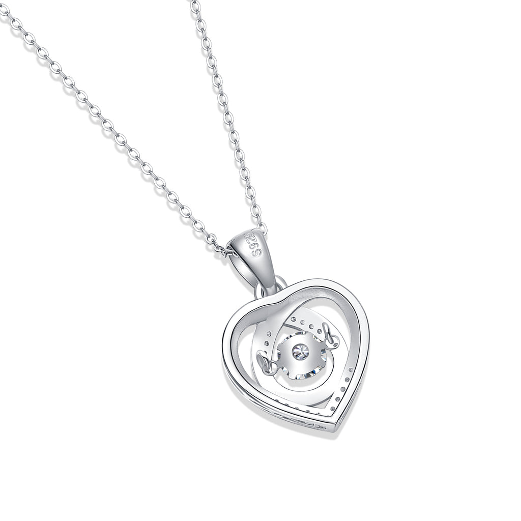 With You In My Heart - A Fashionable And Trendy Necklace Pendant Set With Top-quality Moissanite S925, Silver And Platinum-plated, Can Be Tested With A Diamond Pen