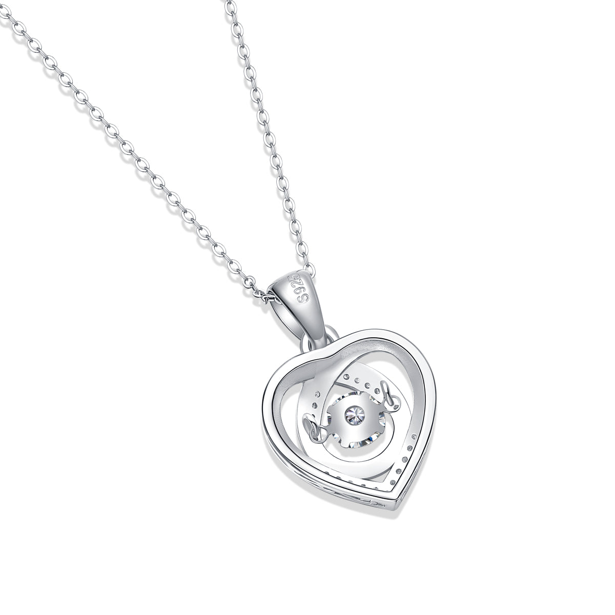 With You In My Heart - A Fashionable And Trendy Necklace Pendant Set With Top-quality Moissanite S925, Silver And Platinum-plated, Can Be Tested With A Diamond Pen