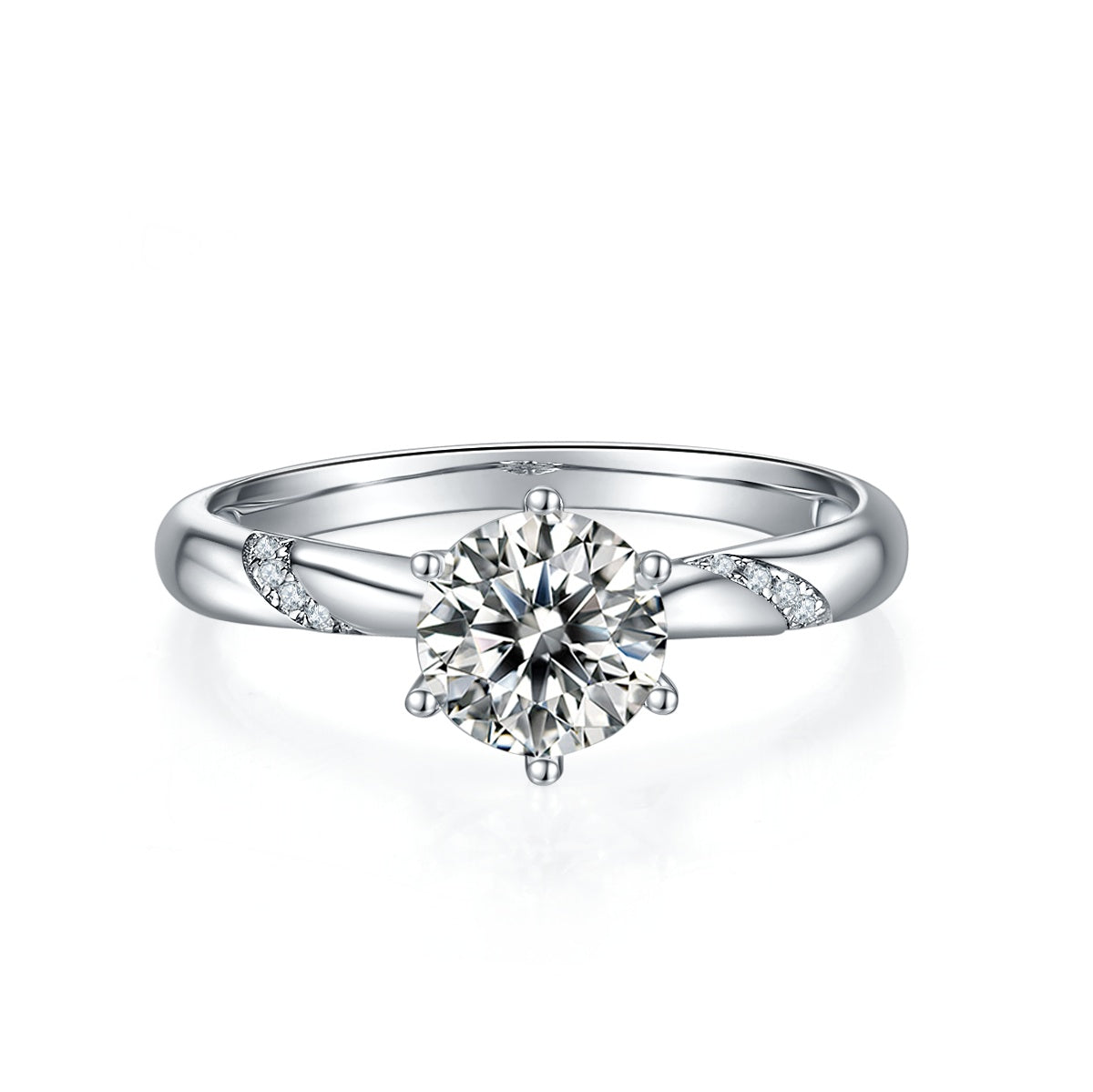 Snow Of The Soul - A Wedding Ring Set With 1-carat Top-quality Moissanite S925 Silver And Platinum-plated Diamond Can Be Tested With A Diamond Pen