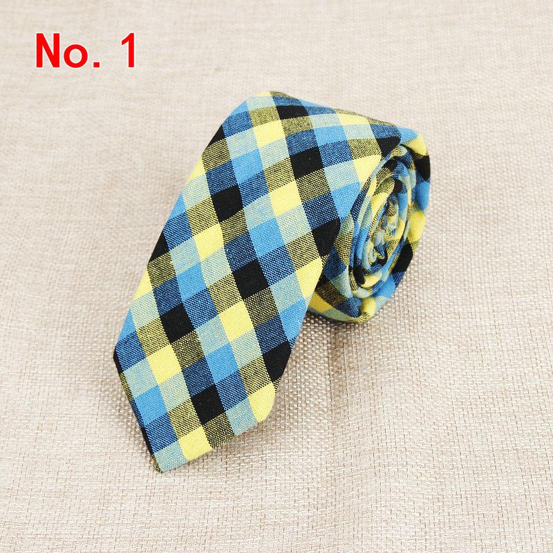 Men's cotton check tie
