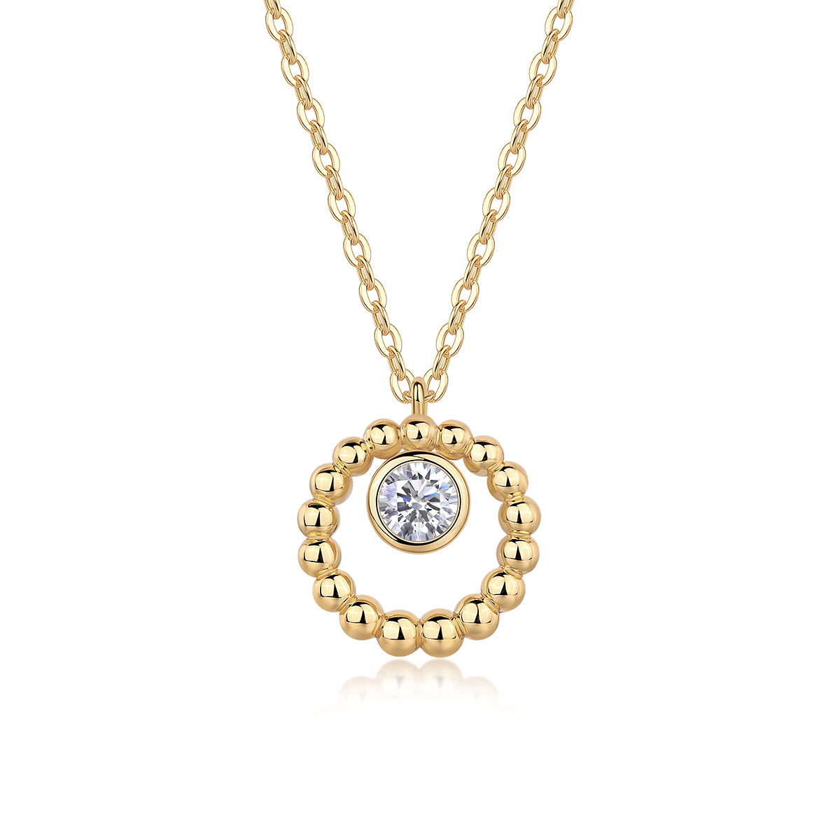 Moon Pearl - A Fashionable And Trendy Necklace Pendant Set With Top-quality Moissanite S925 Silver And Gold-plated. It Can Be Tested With A Diamond Pen
