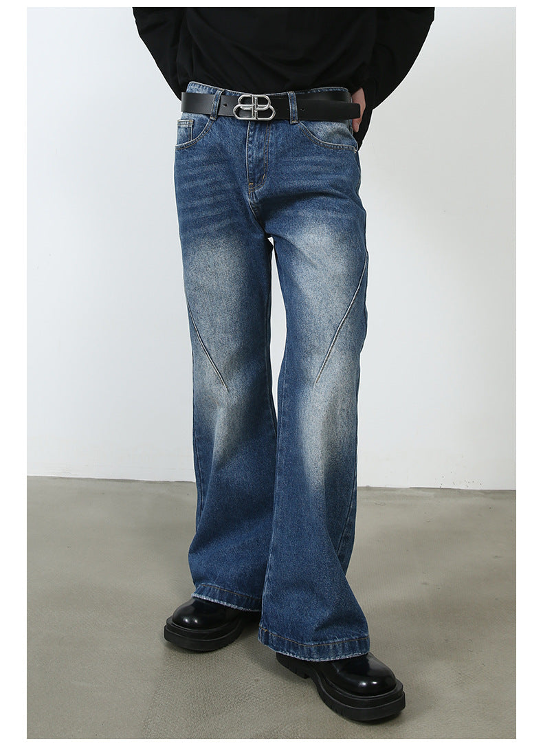 Denim Pants Straight Men's American Street Trousers