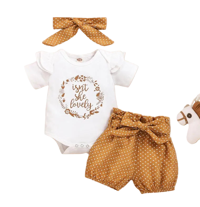 Three-piece Short-sleeved Shorts And Headwear