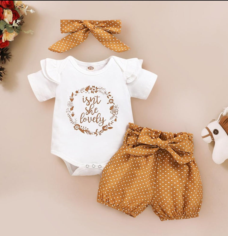 Three-piece Short-sleeved Shorts And Headwear