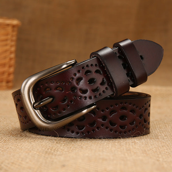hollow leather belt