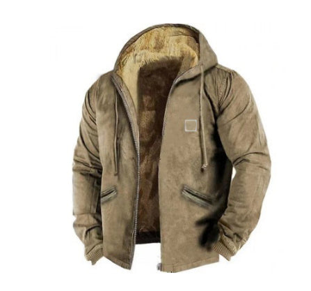 3D Printed Hood Lining Cotton-padded Jacket