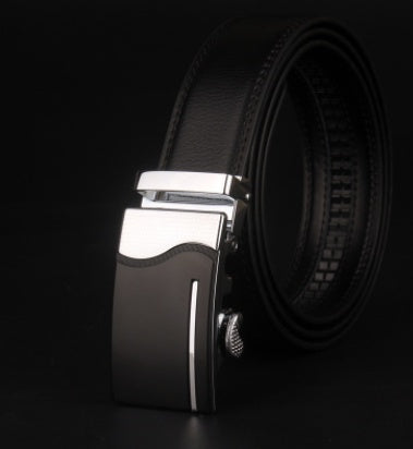 Men's 8 character buckle belt, leather smooth buckle, youth belt, leisure belt, men's Han Banchao