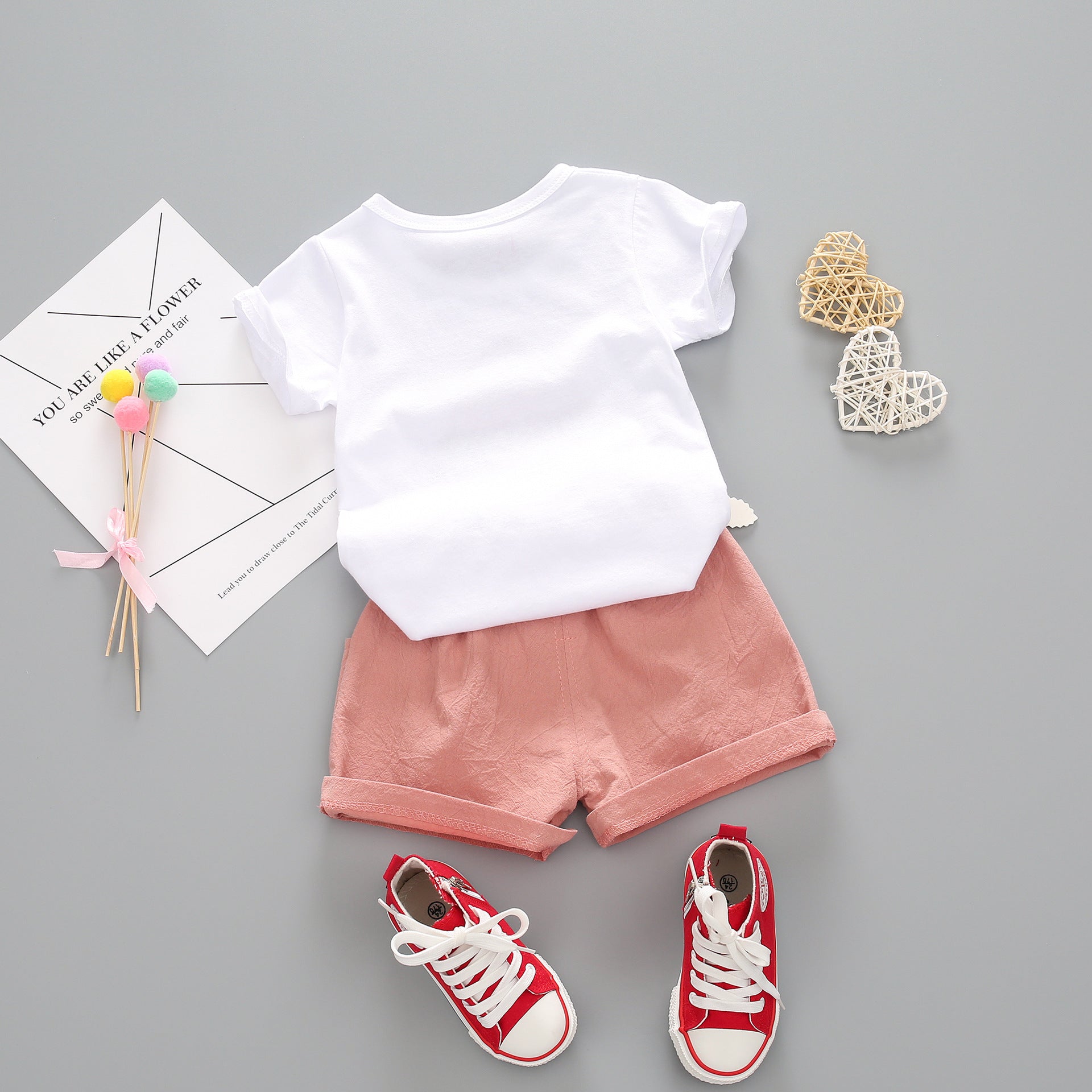 Girls Watermelon Short Sleeve Suit