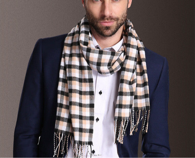 Shawl Scarves Men Winter Warm Tartan