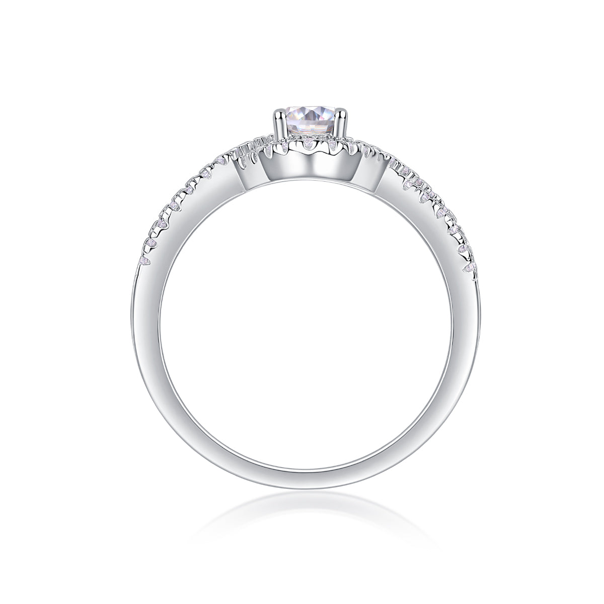 Alice In Wonderland - A Wedding Ring Set With Top-quality Moissanite S925 Silver And Platinum-plated Diamond. The Ring Can Be Inspected With A Diamond Pen