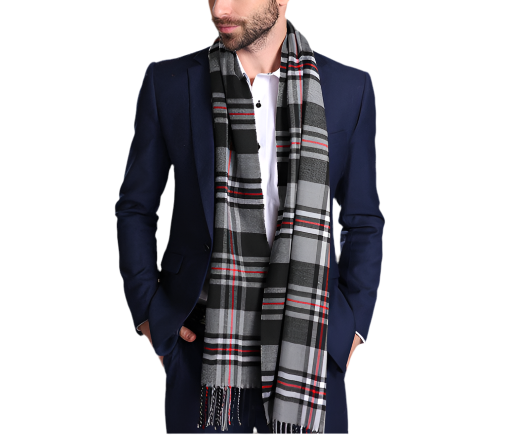 Shawl Scarves Men Winter Warm Tartan