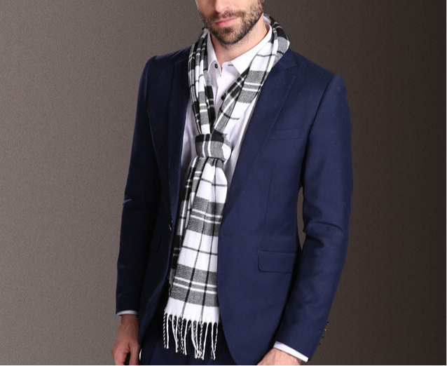 Shawl Scarves Men Winter Warm Tartan
