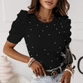 Puff Sleeve Slim Shirt Top