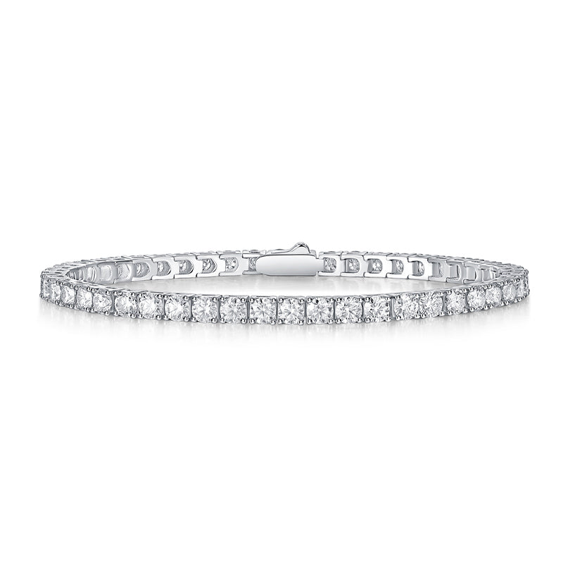 Unparalleled - Set With Top-quality Moissanite, Fashionable And Light Luxury Jewelry Silver Bracelet S925, Silver-plated Platinum