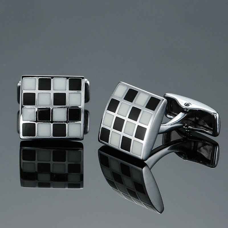 Men Metal Copper Cufflinks- Diamond Sadaf