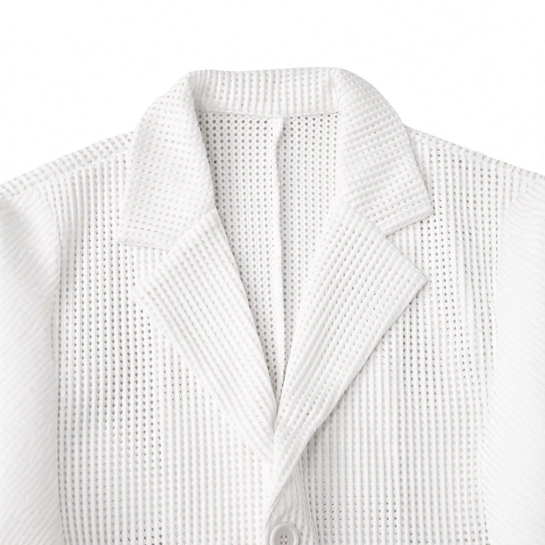 Mens Solid Color Loose Fit White Suit Casual Jacket